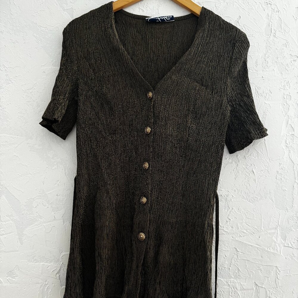 Vintage Chablis Olive Top with Gold Accents – M